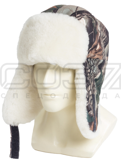 Шапка-ушанка Полюс цв.лес тк.смесовая 1