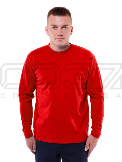 Футболка с длинным рукавом цв.красный тк.кулирка 1