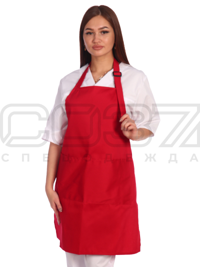 Фартук-передник АР23 цв.красный тк.тиси